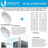 Ubiquiti airFiber AF-5X (x2) 5GHz 200+km + Antenna AF-5G30-S45 (x2) 30dBi 5GHz