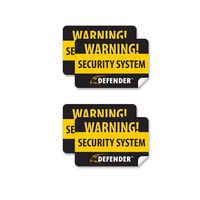 Defender SP100-ST 4 Pack of Window Warning Stickers with UV Fade Protection (Black)