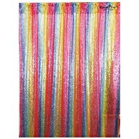 ShinyBeauty Sequin Backdrop Glitter Curtain Multicolor Designed Party Festival Decoration 7FTx7FT Photography Backdrops Sequin Fabric Prom Backgrounds Custom Size -190624S (7FTx7FT, Rainbow)