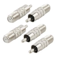 uxcell 5 Pcs F Type Female Jack to RCA Male Straight Adapter Connector