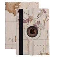 iPad Pro 9.7 Inch Rotating Case,Businda 360 Degree Rotation PU Leather Smart Protective Cover, Map Pattern Multi Function with Built-in Magnet for 2016 Apple iPad Pro 9.7"(Map, White)