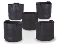 247Garden 5-Pack 3 Gallon Grow Bags/Aeration Fabric Pots w/Handles (Black)
