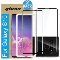 Amuoc Compatible with Samsung Galaxy S10 Screen Protector， Fully Adhesive 3D Curved Tempered Glass Film for Samsung Galaxy S10 , 2-Pack HD Clear