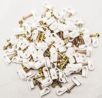 1000 Pcs Single Coaxial Cable Clips, Cat6, Electrical Wire Cable Clip, 1/4 in (6 mm) Screw Clip Fastener, White (100 Pieces per Bag)