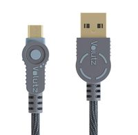 Volutz Armorcord Micro USB Cable 1ft Android Charger Cable Gold Plated Fast Charging Nylon Cord for Samsung Galaxy S7 Edge S6 S5, Note 5 4, Sony Xperia X XA, Xbox - Gray