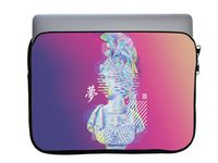 Distorted Bust Vaporwave Design Wide 13x10 inch Neoprene Zippered Laptop Sleeve Bag by egeek amz for MacBook or Any Other Laptop