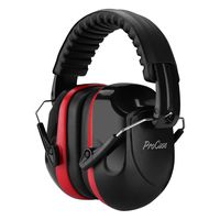 ProCase Noise Reduction Ear Muffs, NRR 28dB Shooters Hearing Protection Headphones Headset, Professional Noise Cancelling Ear Defenders for Construction Work Shooting Range Hunting -Red