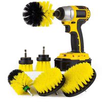 Saying Drillbrush 6 Piece Drill Brush Cleaning Tool Attachment Kit, Power Scrubber Brush Cleaning Kit, All Purpose Drill Brush for Bathroom Surfaces, Grout, Floor, Tub, Shower, Tile, Corners (Yellow)