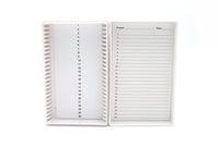 Heathrow Scientific HD15989R White Foam Lined 25 Place Microscope Slide Box, 5.5" Length x 3.5" Width x 1.24" Height
