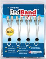 Bed Band The Original Adjustable Fastener/Holder/Strap/Suspender/Gripper for Your Sheets (2 Pack - White)