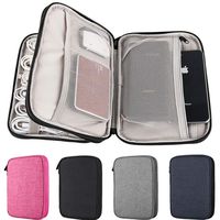 Double Layers Electronics Gadget Organizer by EXKOKORO, Travel Cord Storage Bag for USB Cable, Charging Cord, SD Card, HDD, USB Flash Drive, Power Bank(Black)