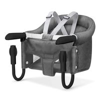 Hook On Chair, Safe and High Load Design, Fold-Flat Storage and Tight Fixing Clip on Table High Chair, Machine-Washable and Avoid Cracking Fabric, Removable Seat Cushion, Fast Table Chair (Grey)