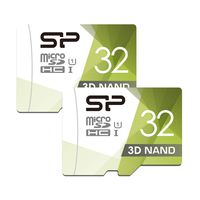 Silicon Power 32GB Dual Pack High Speed MicroSD Card with Adapter (2 Pack)
