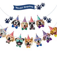 Dog Birthday Banner Birthday Garland Dog Theme Party Bunting Decoration Baby Shower Party Supplies (Dog)