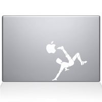 The Decal Guru Soccer Bicycle Kick MacBook Decal Vinyl Sticker - 13" MacBook Air - White (1178-MAC-13A-W)
