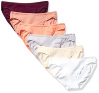Amazon Essentials Women's 6-Pack Cotton Bikini Underwear, Plum Neutrals, L