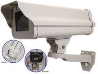 Evertech Security Surveillance Outdoor Camera Housing with Bracket and Build in 12V DC Heater-Blower Weatherproof Heavy Duty Aluminum