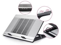 DEEPCOOL N9 Laptop Cooler, 2.5mm Pure Aluminum Panel, 180mm Fan with Adjustable Speed, 6 Adjustable Angles, 4 USB Ports, 2 Anti-Slip Baffles with Adjustable Distance, Support up to 17"