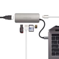 Pepper Jobs USB C HDMI Adapter Hub to PD Port, HDMI Port,2 X USB 3.0 Port,TF/SD Card Reader Port,USB C to HDMI Adapter for Apple MacBook 12" / New MacBook Pro 15" 2017 /ChromeBook and More