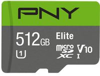 PNY Elite 512GB microSDXC Card, Up to 90MB/S - (P-SDU512U190EL-GE)