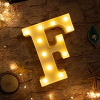Brightown Decorative LED Marquee Letter Lights 26 Alphabet Light Up Letters Sign for Wedding Birthday Party Night Light Home Bar Decoration Battery Operated (F)