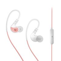 MEE audio X1 Wired In-Ear Sports Headphones with Microphone and Remote - Sweatproof Secure Fit Earphones for Running, Jogging, and Gym Workouts (Coral/White)