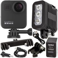 GoPro MAX 360 Action Camera and Free Promotional Rechargeable Underwater LED Light with Bracket & Buckle Mount
