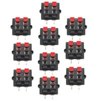 Tegg 10 PCS 4 Position 2 Row Push Release Connector Plate Stereo Speaker Terminal Strip Block