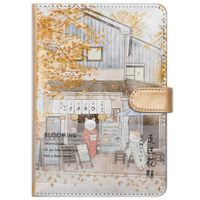 Student Cute Cartoon Cat Pattern Notebook Leather Cover Journal Diary Notepad (A-Yellow)
