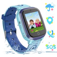 YENISEY Kids Smart Watch Waterproof GPS+WiFi Tracker for 3-12 Year Girls Boys,with SOS HD Touch Screen Two Way Call Phone Voice Chat Games Camera Alarm Clock Birthday Gifts Toys for Children (Blue)