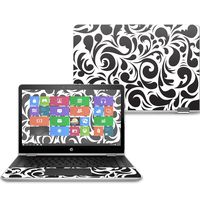Mightyskins Skin Compatible with Hp Pavilion X360 14" (2017) - Swirly Black | Protective, Durable, and Unique Vinyl Decal Wrap Cover | Easy to Apply, Remove, and Change Styles | Made in The USA