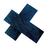 RECHERE 2pcs Knife Handle Scale Slabs Grips G10 Damascus Pattern Black Blue Knives Sword Gun Making Material 130X45X8mm