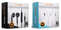 Tiehnom 4X Premium Earphones/Headphones/Earbuds with Microphone & Volume Control for iPhone, iPad, iPod, Android Smartphones, Samsung, Sony, Laptop, Music Players 4-Count (2X Black & 2X White)