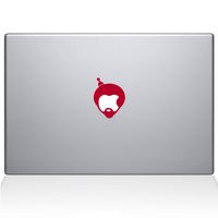 The Decal Guru 2054-MAC-15P-DR Afro Apple Logo Decal Vinyl Sticker, Red, 15" MacBook Pro (2015 & Older)