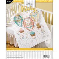 Bucilla 47876E Stamped Cross Stitch Baby Crib Cover, Up Up and Away