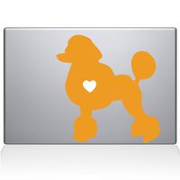 The Decal Guru Poodle Love Silhouette Decal Vinyl Sticker, 15" MacBook Pro (2016 & Newer Models), Yellow (2338-MAC-15X-SY)