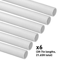 D-Line Cable Tidy Tube 6X (Bulk Case) Cable Organizer Sleeve to Manage Cords from TVs, PCS, and Game Systems | 3' 7" Length x 1.33" Diameter (Case of 6, White)