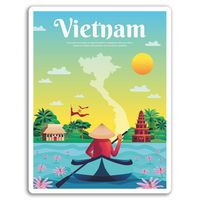 2 x 10cm Vietnam Vinyl Stickers - Asia Cool Travel Sticker Laptop Luggage #17307 (10cm Tall)