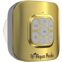 Gideon Portable Waterproof Bluetooth Speaker with Suction Cup - 10 Hours Playtime/Built-in Mic (Gold)