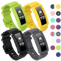 GVFM Compatible with Fitbit Ace 2 Bands for Kids 6+, Soft Silicone Bracelet Accessories Sport Strap Boys Girls Wristbands Compatible for Fitbit Ace 2 (4-Black, Gray, Lime, Yellow)
