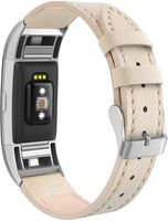 SWEES Bands Compatible for Fitbit Charge 2 Leather Small (5.6" - 7.5"), Genuine Leather Replacement Wristband Metal Connectors Women, Black, Beige, Brown, Grey, Rose Gold, Blue