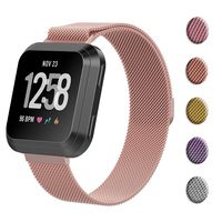 Metal Replacement Bands Compatible for Fitbit Versa/Versa Lite Edition/Versa 2,Adjustable Wrist Accessories Sport Wristbands for Women&Men (Small, Rose Gold)