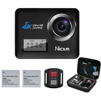 Touch 4K Action Camera, Dual Screen 20MP WiFi Sports Waterproof Camera with Dive House, 170° Wide-Angle Camcorder with Remote Control and 19 Mounting Kits