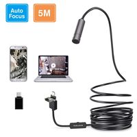 3rd Generation USB Borescope, Teslong Auto Focus Endoscope Camera with 5.0 Megapixels FHD Micro Inspection Camera, Waterproof Semi-Rigid Snake Cable, Multifunction Soldering Camera(5m/16ft)