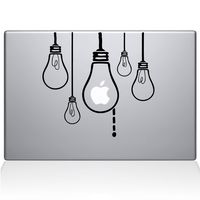 The Decal Guru 0190-MAC-13A-BLA Idea Light Bulbs Vinyl Sticker, 13" Macbook Air, Black