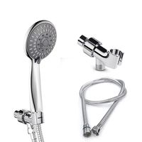 ABS Handheld Shower Faucet Silver Hand Shower Head Combo 5 Spray Settings With 59 Inch Stainless Steel Hose Adjustable Mount Bracket Teflon Tape Electroplating