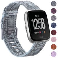 EZCO Bands Compatible with Fitbit Versa/Versa 2 / Versa Lite, Woven Fabric Breathable Watch Strap Quick Release Replacement Wristband Accessories Compatible Versa Smart Watch Women Man