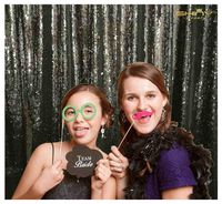 Mermaid Sequin Photography Backdrop 8FTx8FT Black&Silver Sequin Two Color Changed Reversible Shimmer Sequin Backdrop for Party Decor (8FTX8FT, Black+Silver)-0906E