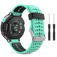 MoKo Garmin Forerunner 235 Watch Band, Soft Silicone Replacement Watch Band for Garmin Forerunner 235/235 Lite / 220/230 / 620/630 / 735XT - Mint Green & Black