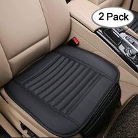 Big Ant Breathable 2pc Car Interior Seat Cover Cushion Pad Mat for Auto Supplies Office Chair with PU Leather(Black)